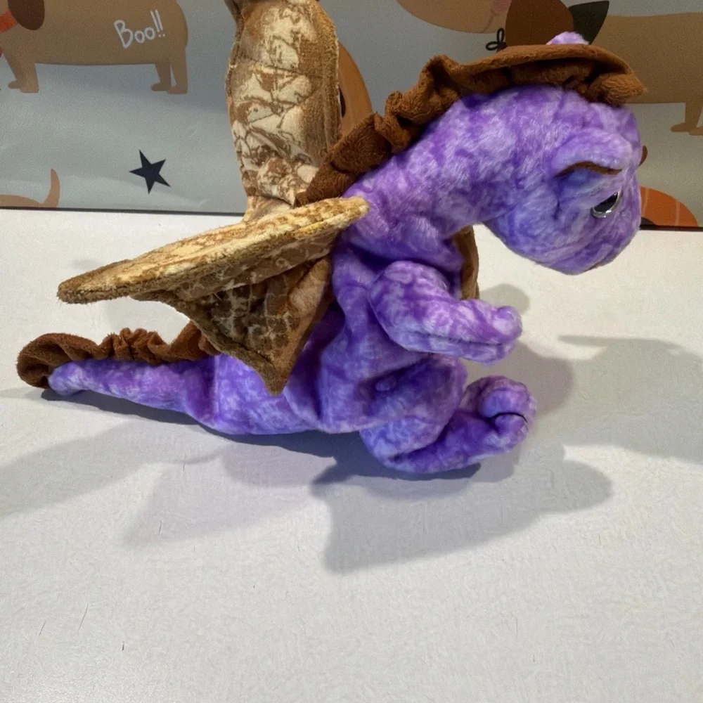 Ty Purple and Brown Plush Dragon Small Pet Toy